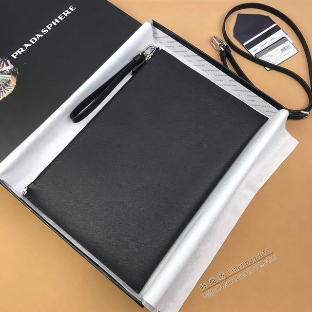prada手包 普拉達2020最新款限量版手包 2VH073 Prada海馬徽標圖案手拿包  pyd2413